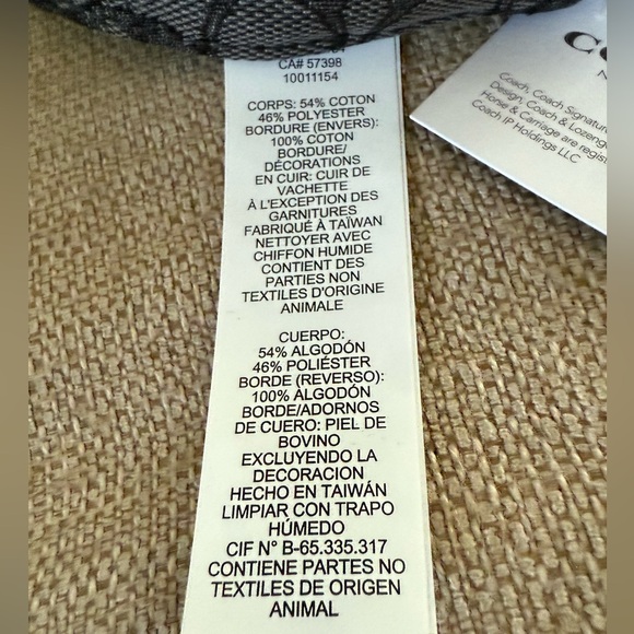 Coach Signature Flat Brim Black on Black Hat - Picture 4 of 6